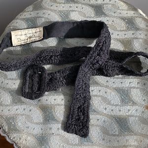 Vintage Fabric Belt Black by David Walton New York 33” length 1” width